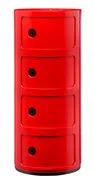 Portaoggetti Componibili / 4 cassetti - H 77 cm -  - Rosso - Materiale plastico