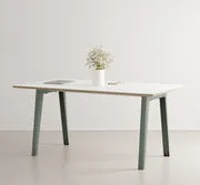 Tavolo rettangolare New Modern - / 160 x 95 cm - Laminato / 6 a 8 persone di  - Grigio - Metallo/Legno