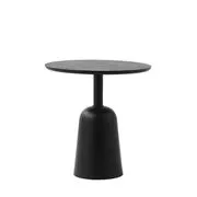 Tavolino Turn - / altezza regolabile da 41 a 64 cm / Ø 55 cm di  - Nero - Metallo/Legno