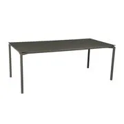 Tavolo rettangolare Calvi - / 195 x 95 cm - Alluminio / 10 a 12 persone - Piano rimovibile di  - Verde - Metallo