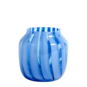 Vaso Juice - / basso - Ø 22 x H 22 cm di  - Blu - Vetro