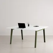 scrivania open space New Modern - / 2 posti XL - 150 x 140 cm / Plastica riciclata di  - Verde - Materiale plastico