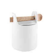Vaso ermetico Toolbox Small - / Coperchio & cucchiaio di legno di  - Bianco - Ceramica