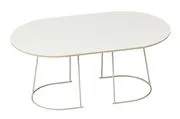 Tavolino basso Airy / Medium -  88 x 51,5 cm -  - Bianco/Beige - Metallo/Legno