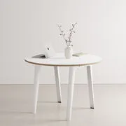 Tavolo rotondo New Modern - / Ø 110 cm - Laminato / 4 a 6 persone di  - Bianco - Metallo/Legno