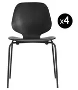 Sedia impilabile My Chair / Seduta legno -  - Nero - Legno