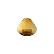 Portacandela Uno Small - / Vaso - Ø 14 x H 11 cm di  - Giallo/Arancione - Vetro