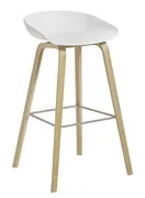 Sgabello bar About a stool AAS 32 - / H 65 cm - Plastica & rovere verniciato opaco di  - Bianco - Materiale plastico/Legno