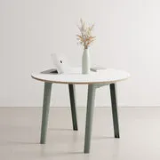 Tavolo rotondo New Modern - / Ø 110 cm - Laminato / 4 a 6 persone di  - Grigio - Metallo/Legno