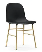 Sedia Form - / Gambe ottone di  - Nero/Oro - Metallo/Materiale plastico