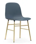 Sedia Form - / Gambe ottone di  - Blu/Oro - Metallo/Materiale plastico