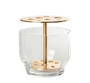 Vaso Ikebana Small - / Ottone & vetro - H 13 cm di  - Oro - Metallo/Vetro