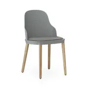 Sedia Allez INDOOR - / Seduta tessuto - Gambe Rovere di  - Grigio/Legno naturale - Materiale plastico/Tessuto/Legno