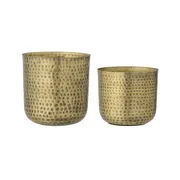 Vaso per fiori Bobie - / Set di 2 - Metallo / Ø17,5 x H16 & Ø20,5 x H19 cm di  - Oro/Metallo - Metallo