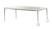 Tavolo rettangolare Big Will - / 200 x 100 cm di  - Bianco/Metallo - Metallo/Vetro