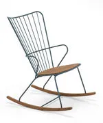 Rocking chair Paon - / Metallo & bambù di  - Verde/Legno naturale - Metallo/Legno