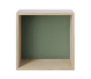 Scaffale Mini Stacked 2.0 - / Medium quadrata 33x33 cm / Con fondo colorato di  - Verde/Legno naturale - Legno