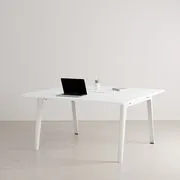 scrivania open space New Modern - / 2 posti XL - 150 x 140 cm / Plastica riciclata di  - Bianco - Materiale plastico