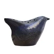 Vaso L'Oiseau - / L 30 cm - Ceramica di  - Nero - Ceramica