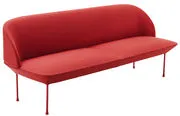 Divano destro Oslo - / L 200 cm - 3 posti di  - Rosso - Tessuto