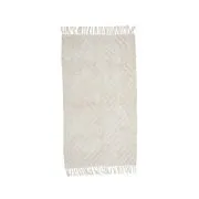 Tappeto Lenea - / 150 x 90 cm - Cotone di  - Bianco/Beige - Tessuto