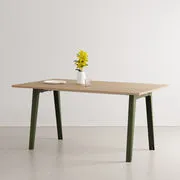 Tavolo rettangolare New Modern - / 160 x 95 cm - Rovere eco-certificato / 6 a 8 persone di  - Verde - Metallo/Legno