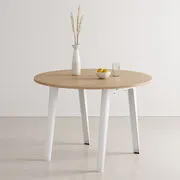 Tavolo rotondo New Modern - / Ø 110 cm - Rovere eco-certificato / 4 a 6 persone di  - Bianco - Metallo/Legno