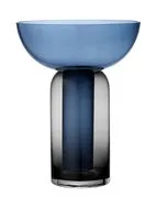 Vaso Torus Large - / H 35 cm di  - Blu - Vetro