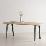Tavolo rettangolare New Modern - / 190 x 95 cm - Rovere eco-certificato / 8 a 10 persone di  - Grigio - Metallo/Legno
