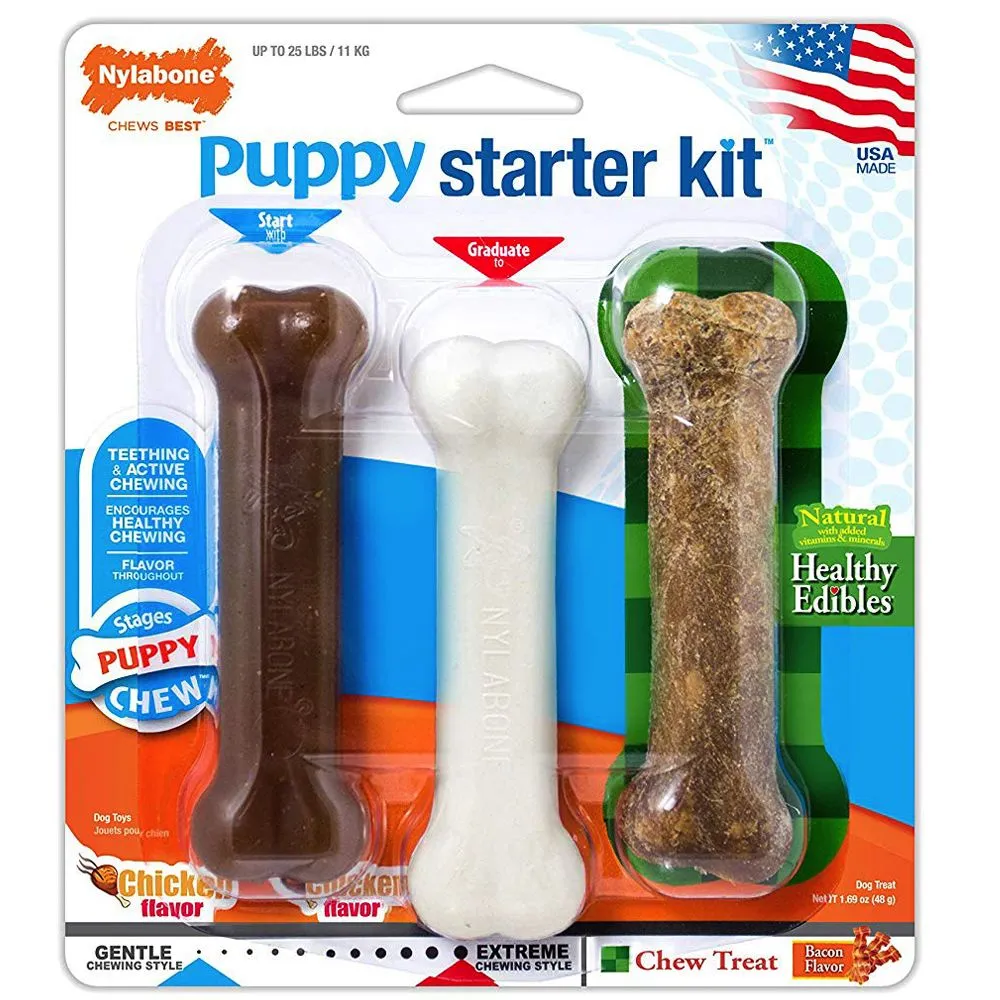 Starter Kit Nylabone Puppy - 3 ossi small