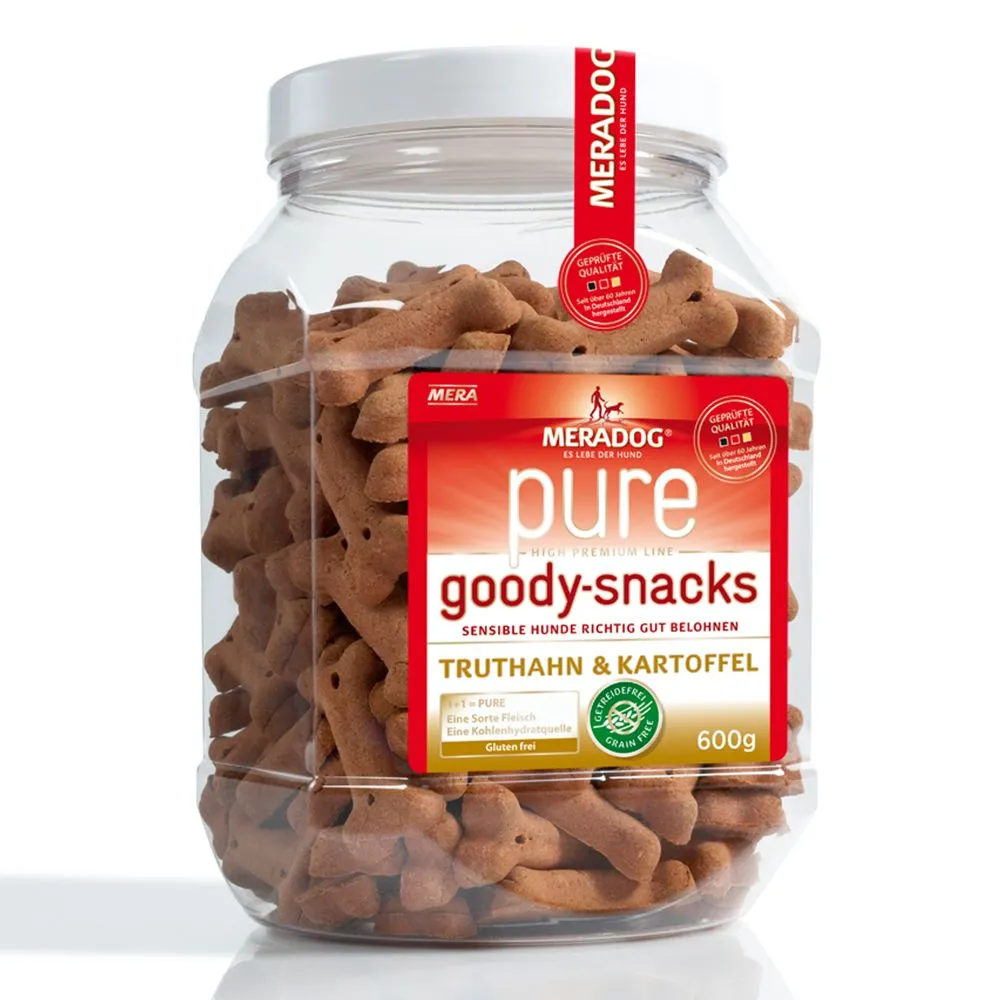 Meradog pure Goody Snacks Tacchino & Patate (senza cereali) - 600 g