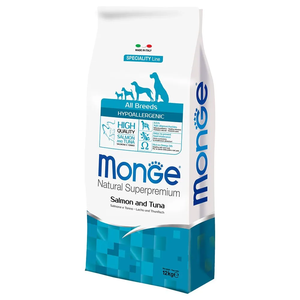 Monge Superpremium All Breeds Hypoallergenic Salmone e Tonno - 12 kg