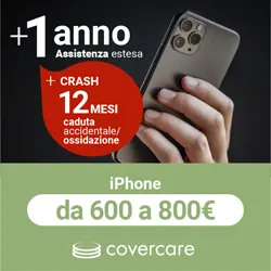 Assistenza estesa Covercare 1 anno + Crash 24 mesi per Caduta / Ossidazione iPhone fascia 600-800€
