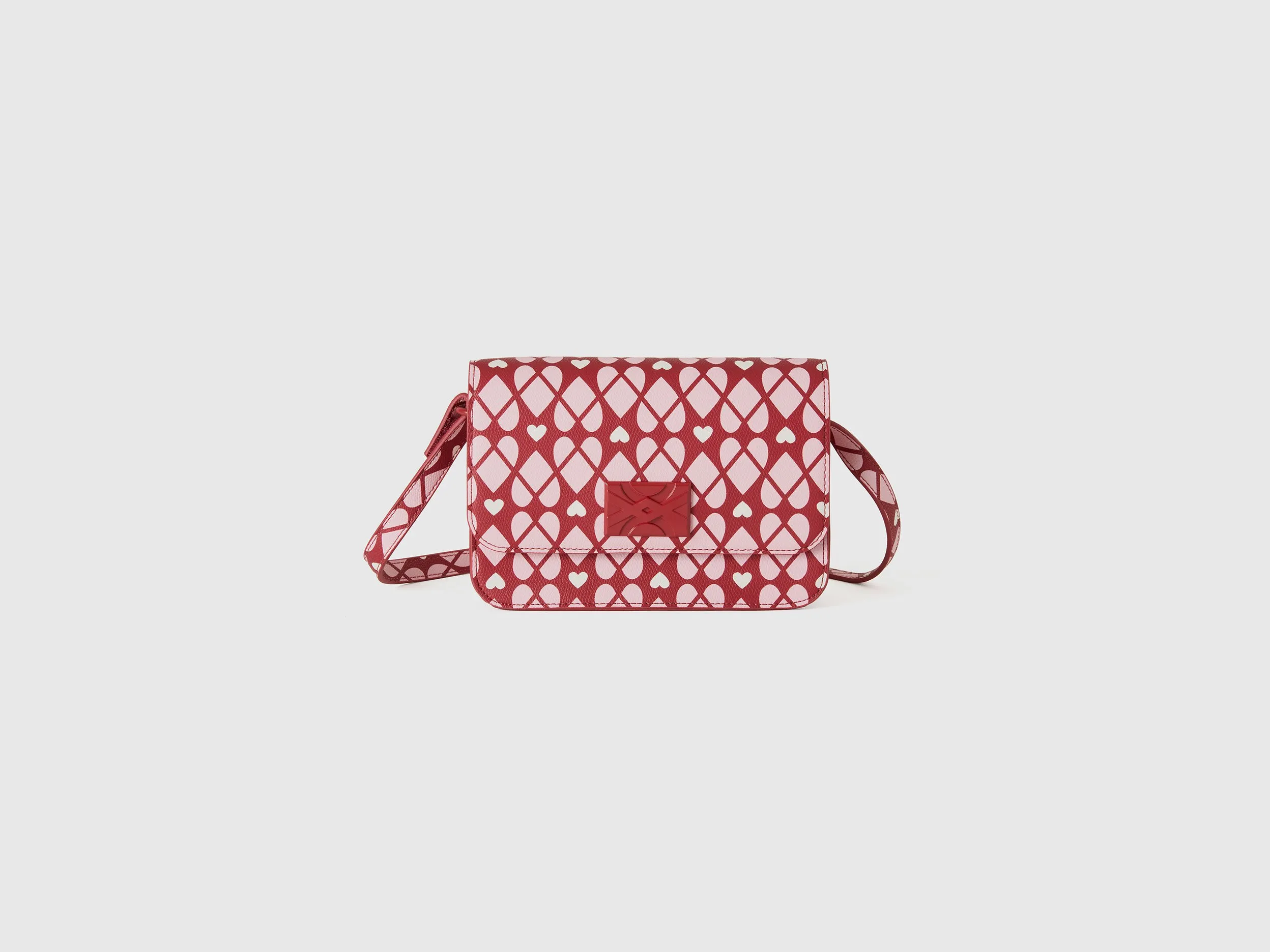 Benetton, Be Bag Rossa Con Stampa Cuori, Rosso, Bambini