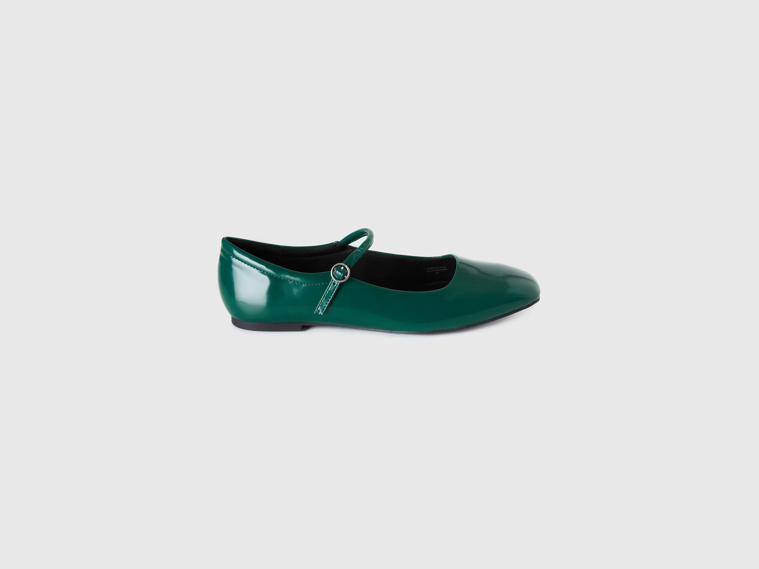 Benetton, Ballerine Con Cinturino, Verde Scuro, Donna