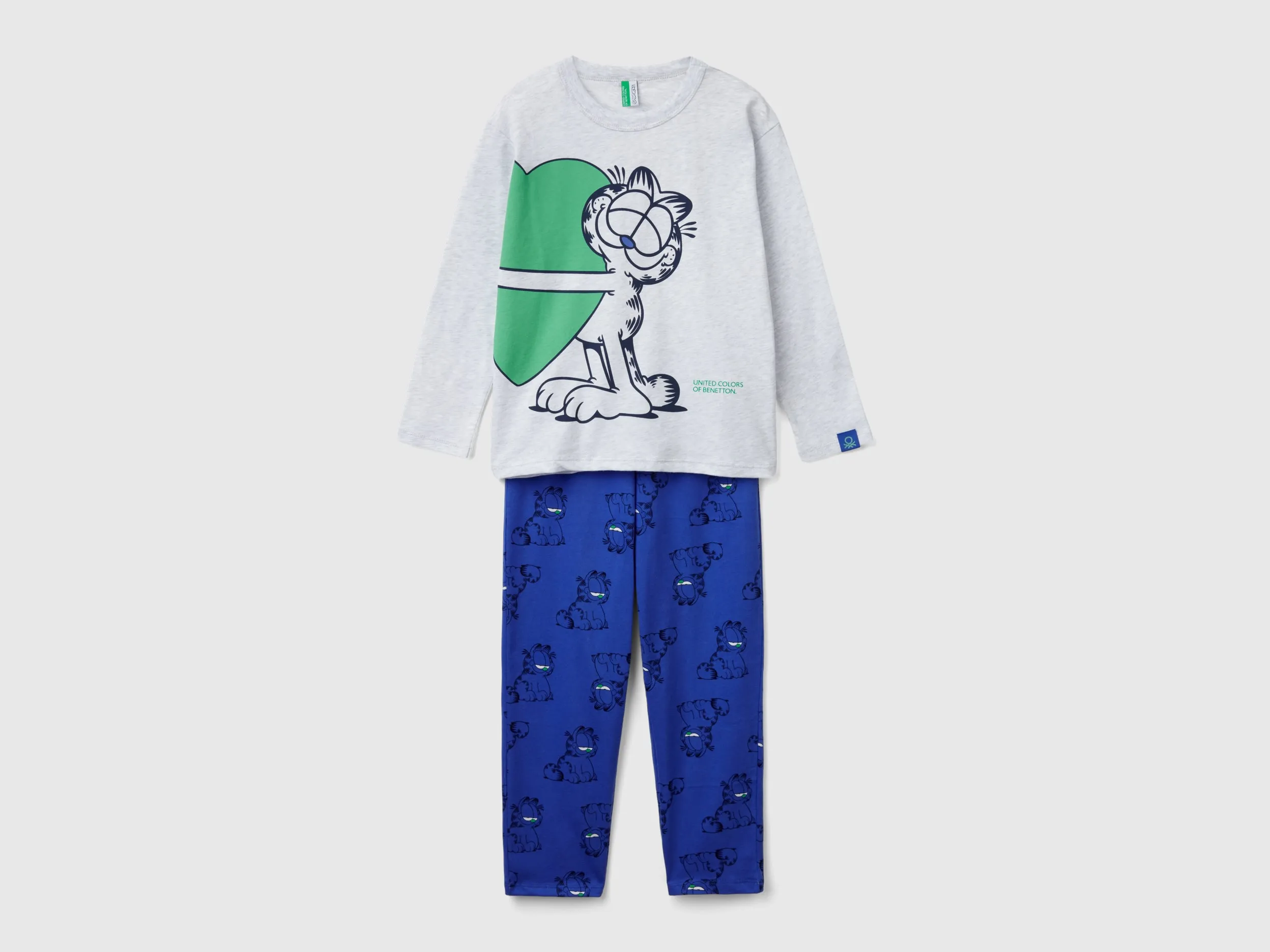 Benetton, Pigiama Garfield ©2024 By Paws, Inc., Grigio Chiaro, Bambini