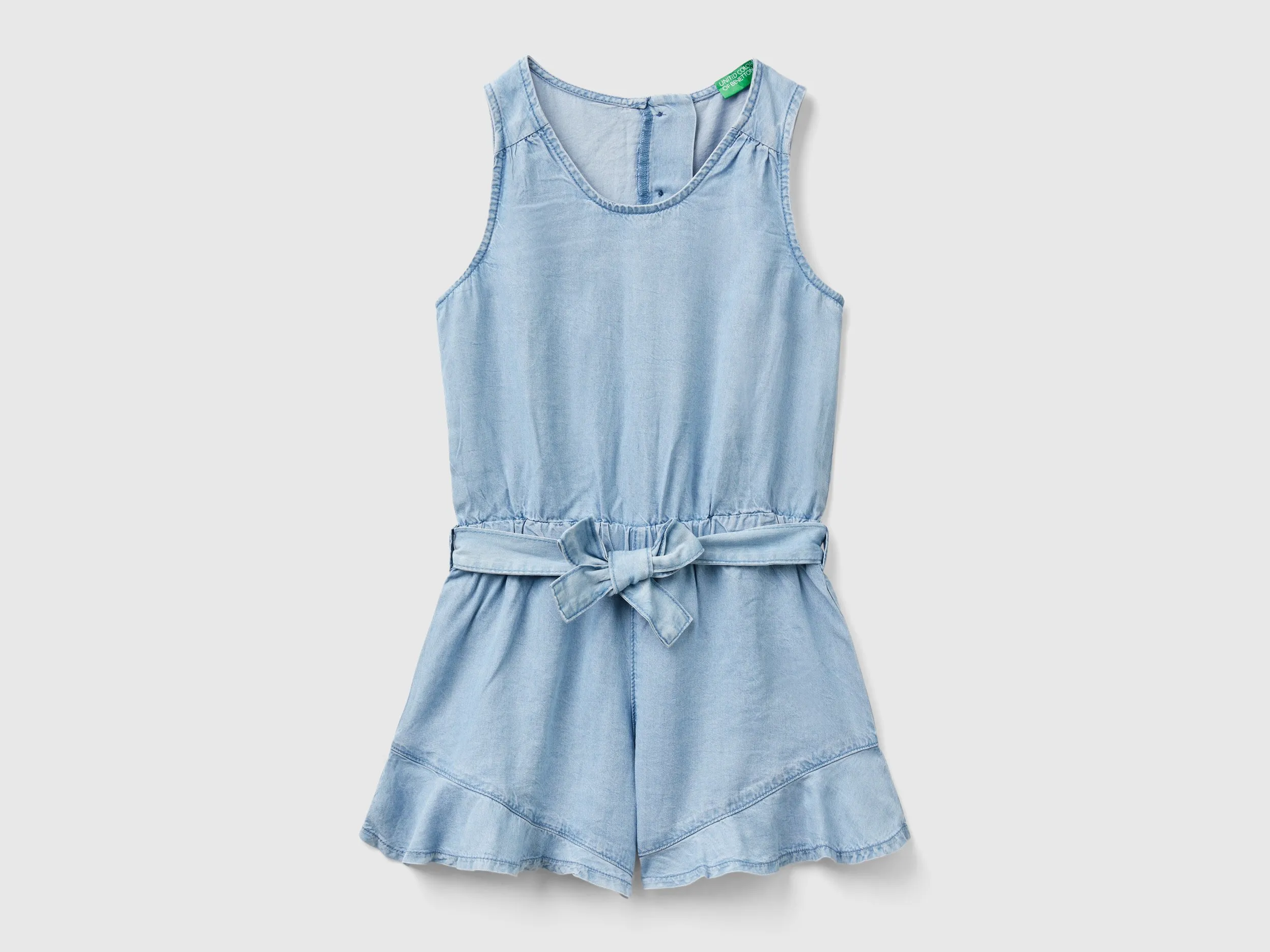 Benetton, Tuta In Viscosa Sostenibile, Blu Chiaro, Bambini