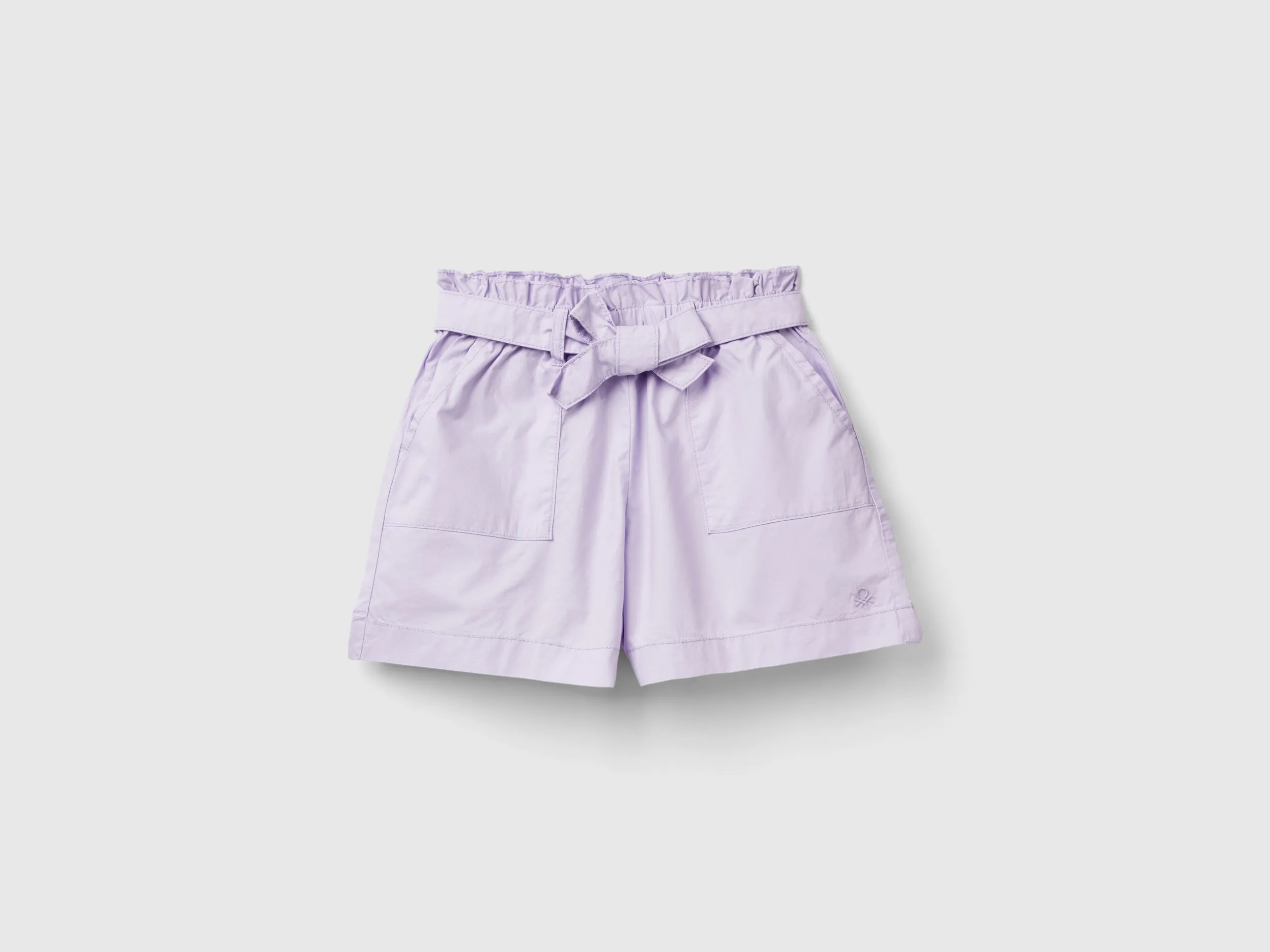 Benetton, Pantaloni Corti Paperbag, Lilla, Bambini