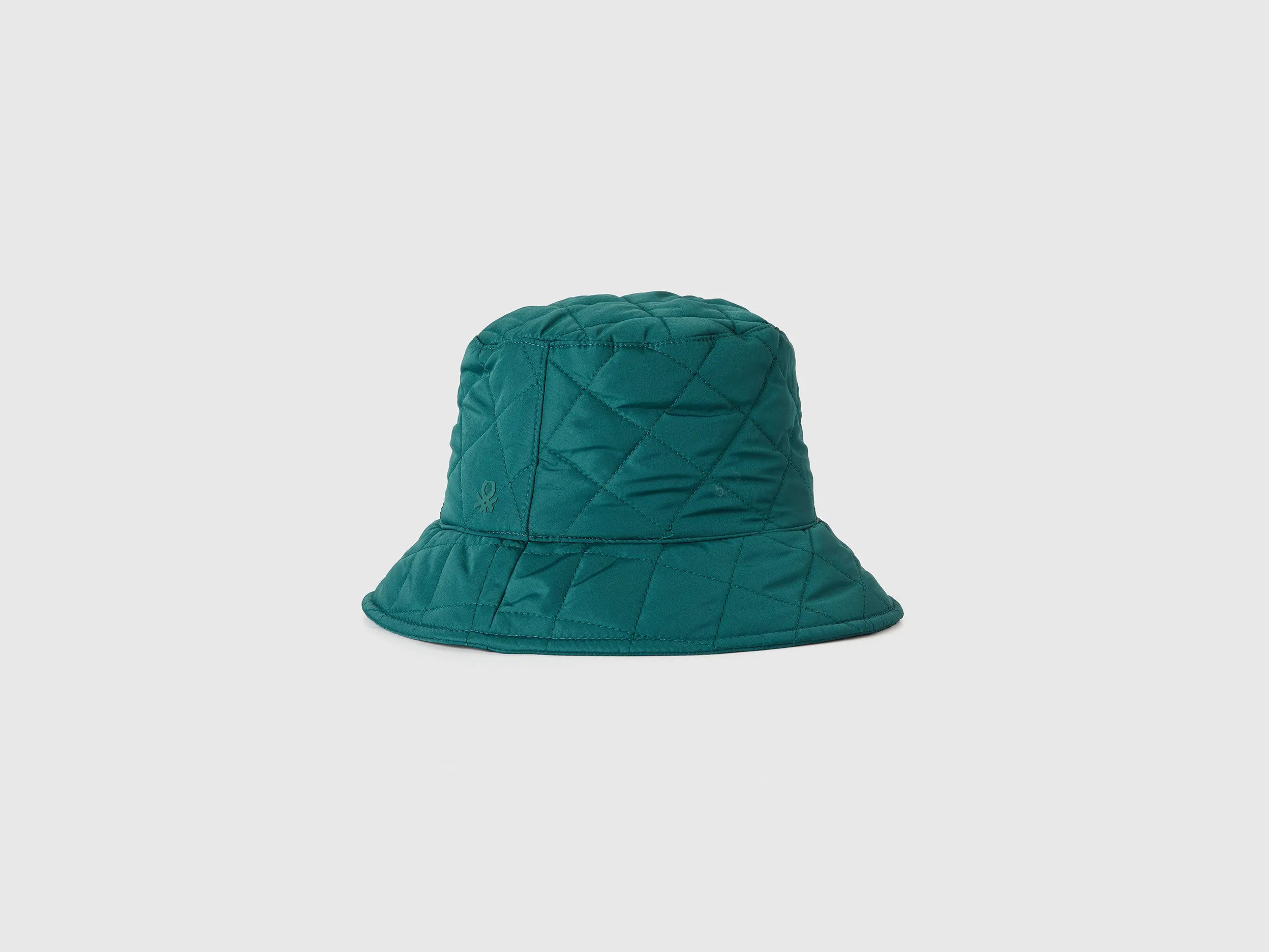 Benetton, Cappello Trapuntato Stile Pescatore, Verde Scuro, Donna