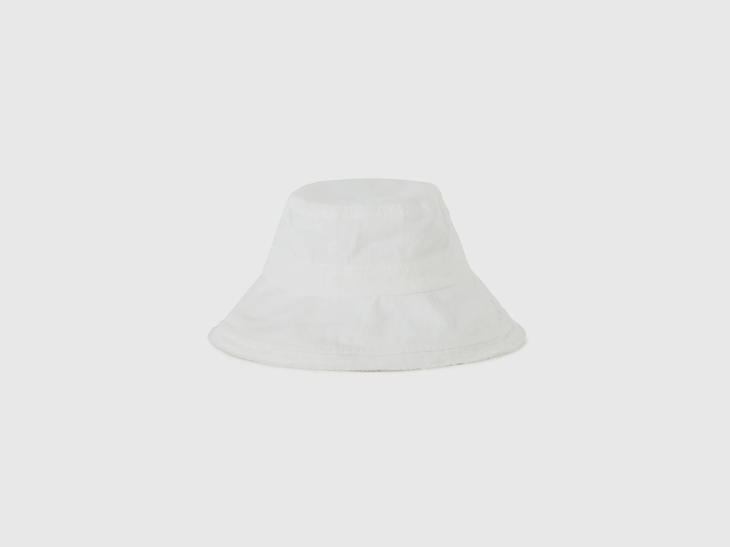 Benetton, Cappello Bianco Stile Pescatore, Bianco Panna, Donna