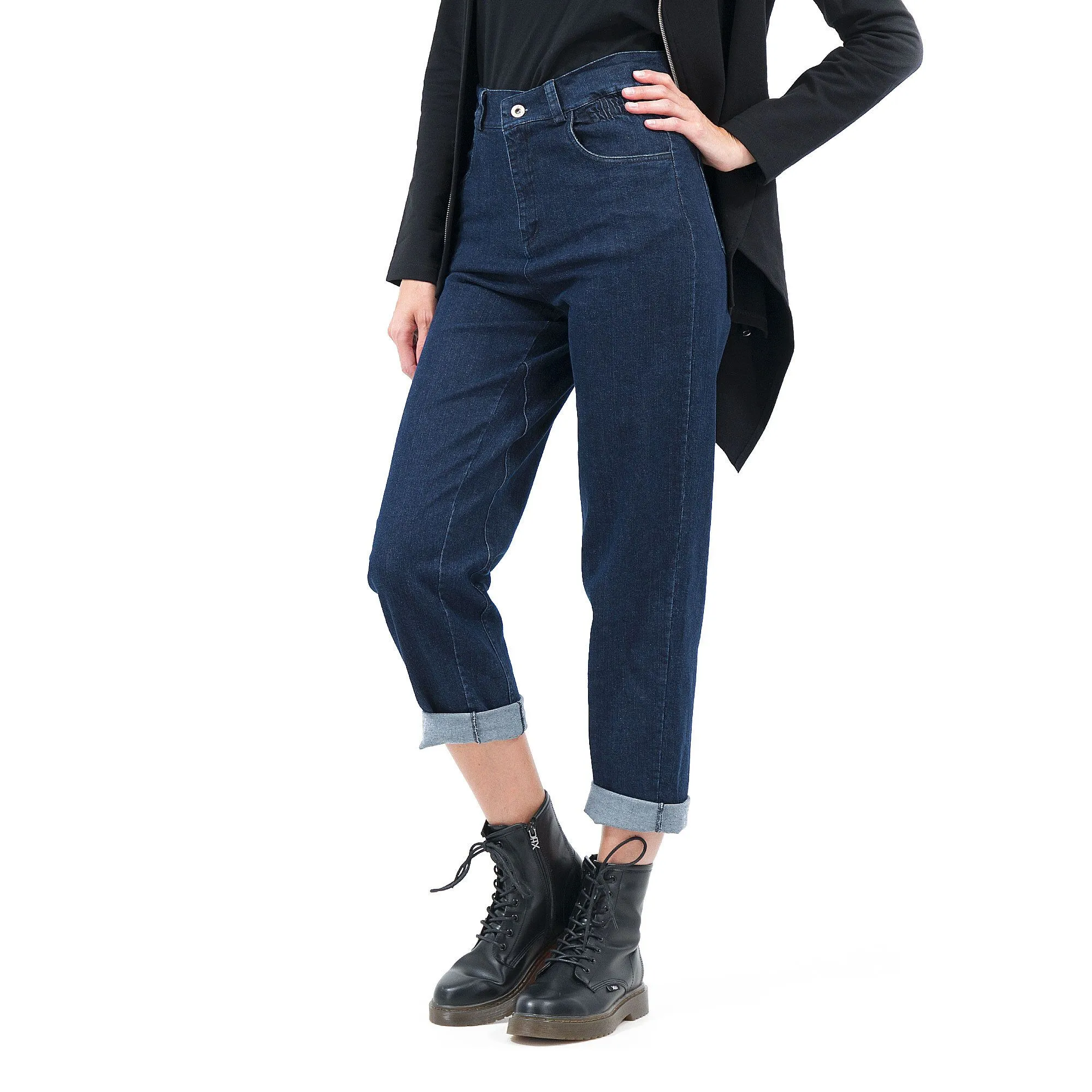 Jeans con elastici laterali