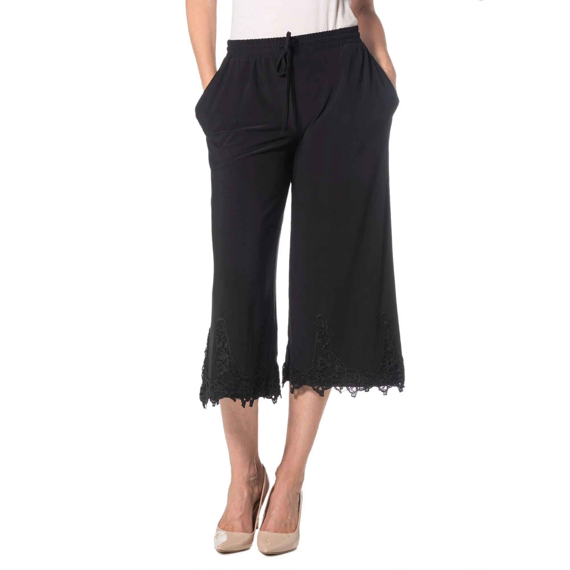 Pantaloni gaucho ampi con elasticop