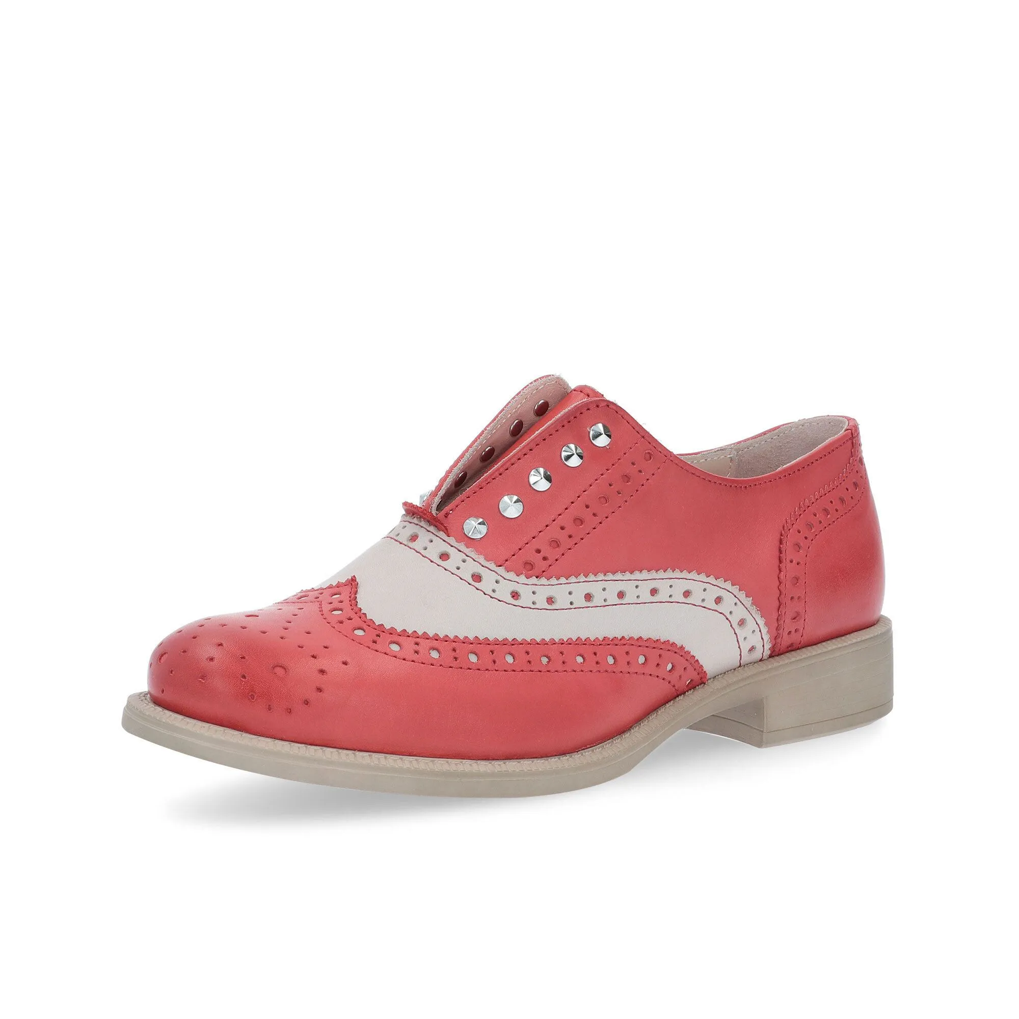 Francesina Oxford in pelle con borchie