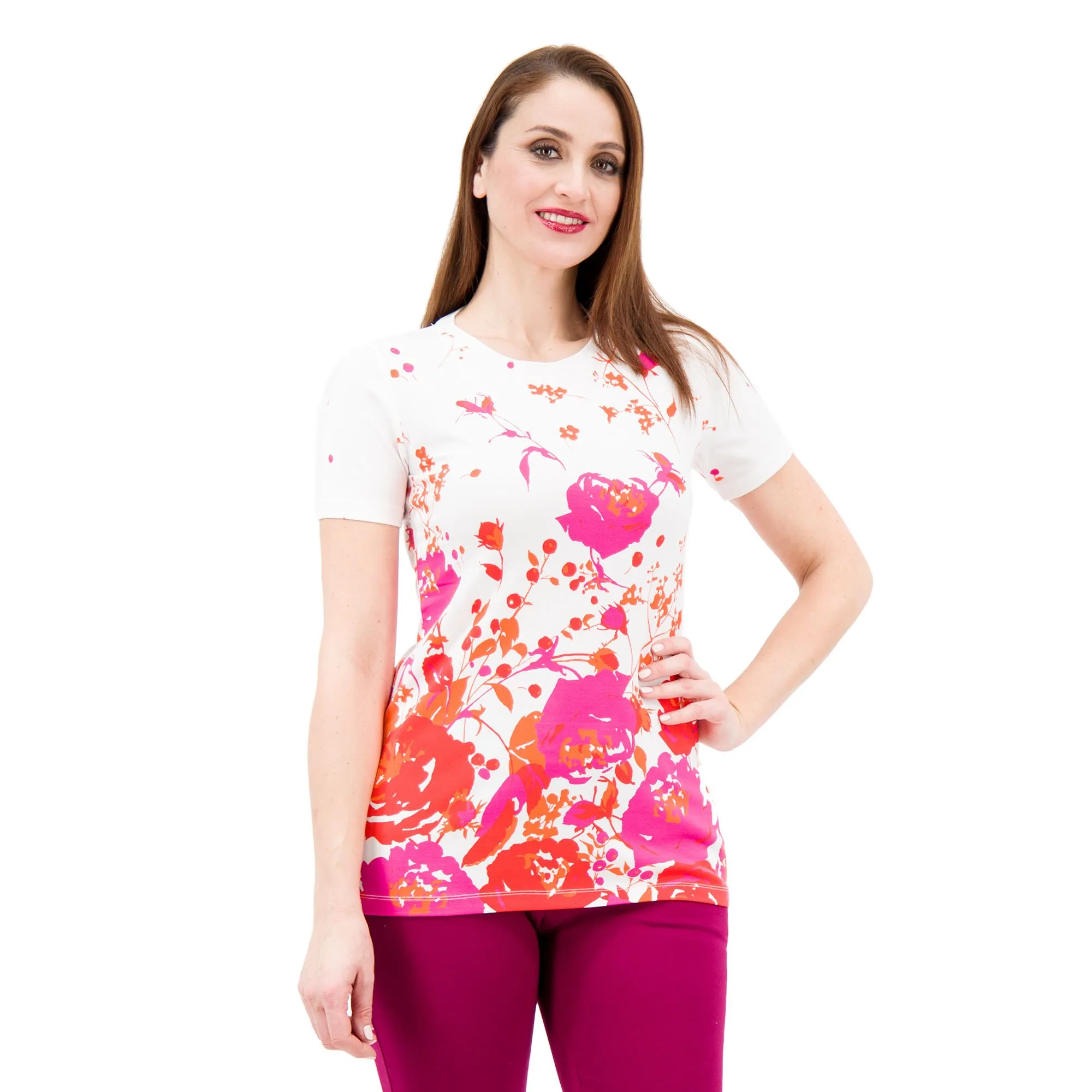 T-shirt fantasia in tessuto stretch