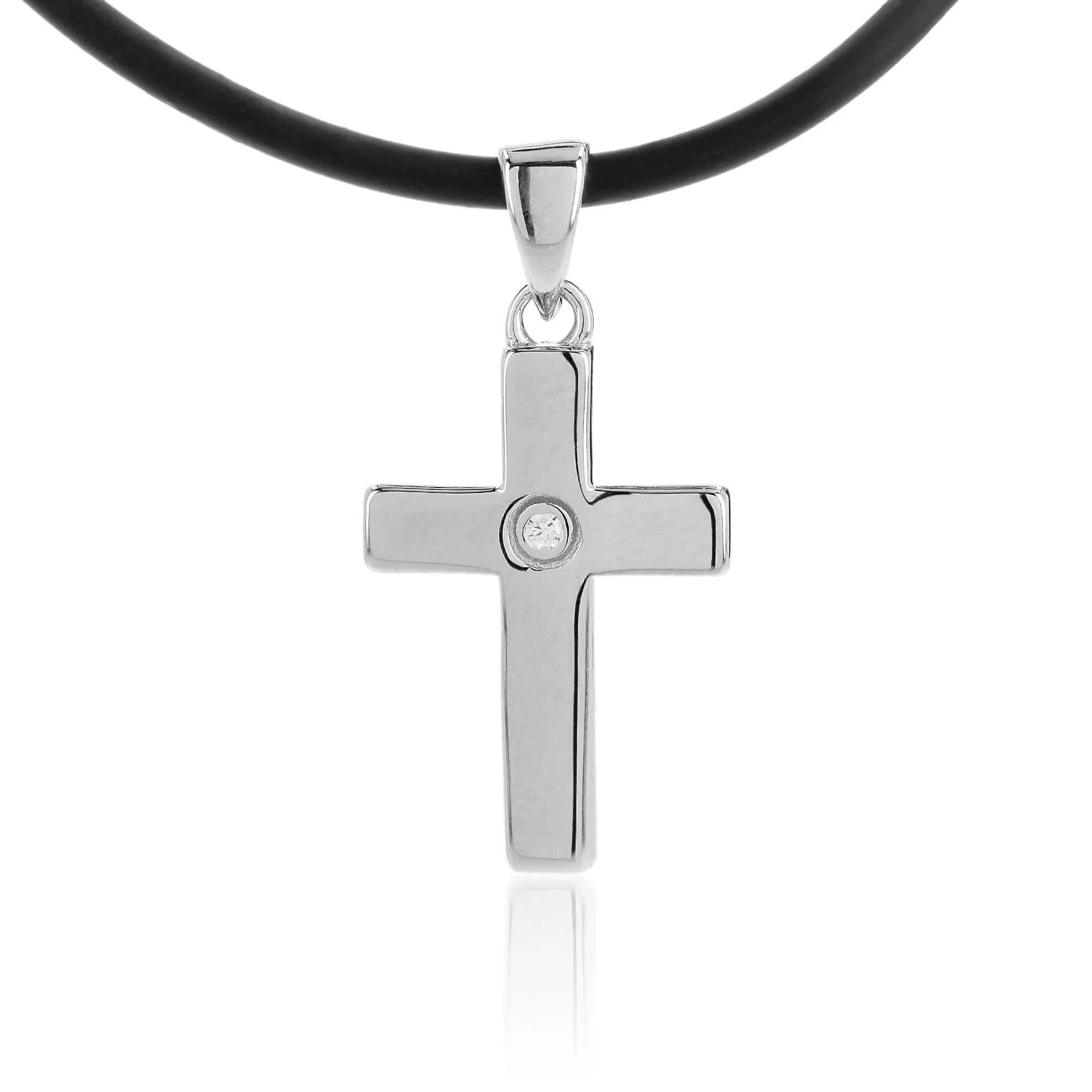 Pendente a croce in argento 925 pari a 0,01 ct