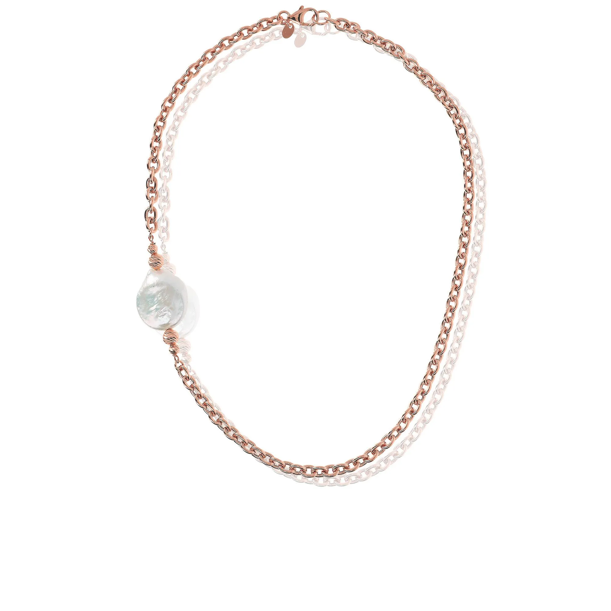 Collana in argento con perla coltivata barocca
