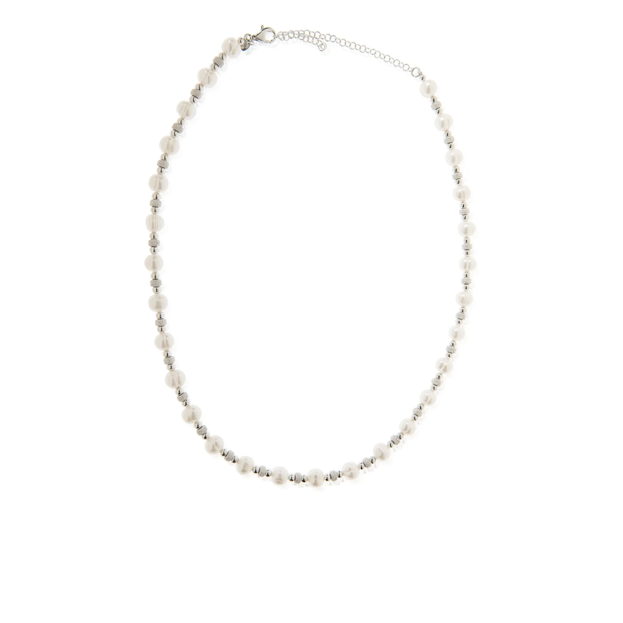 Collana in argento 925 perle coltivate e beads