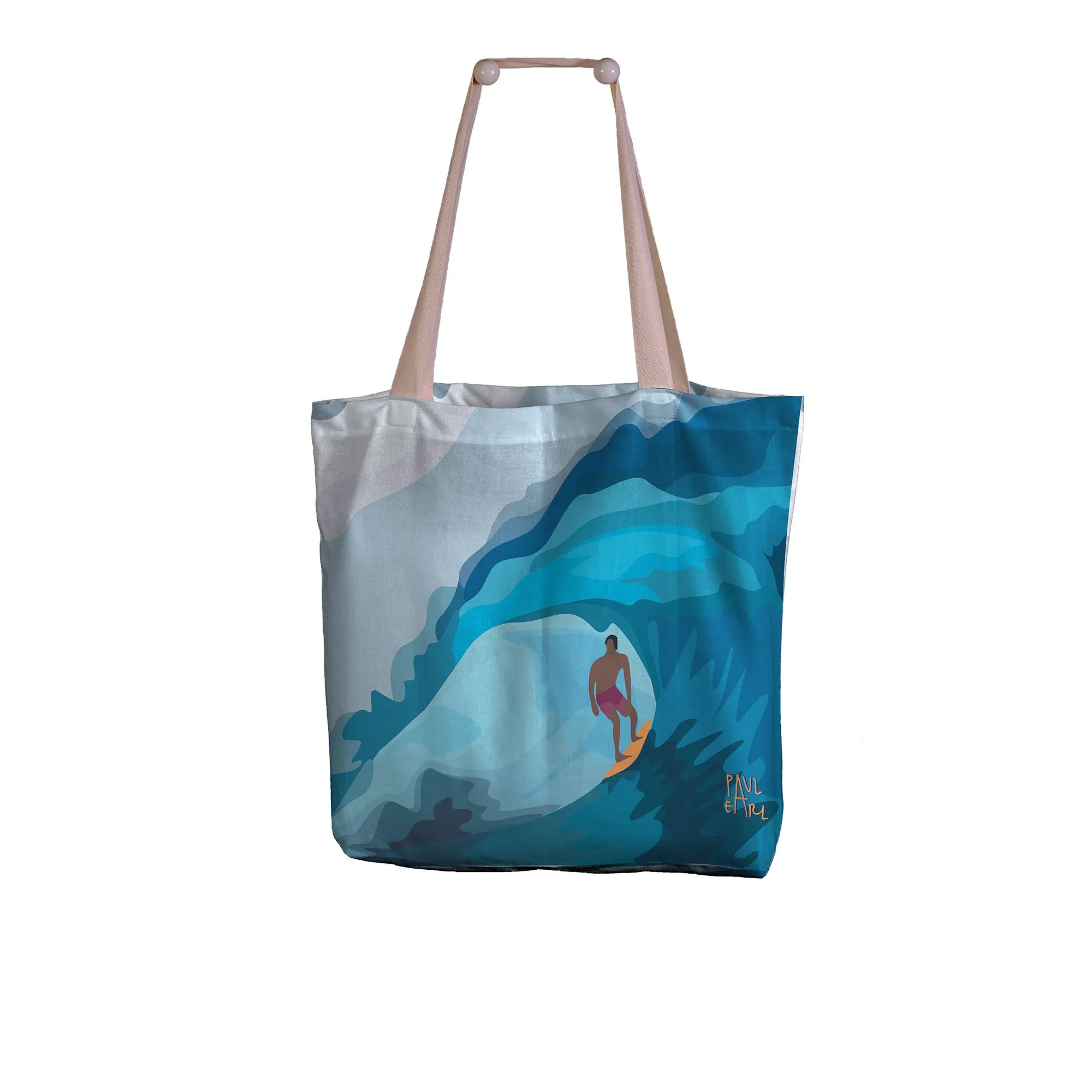 Borsa shopper in cotone con stampa digitale