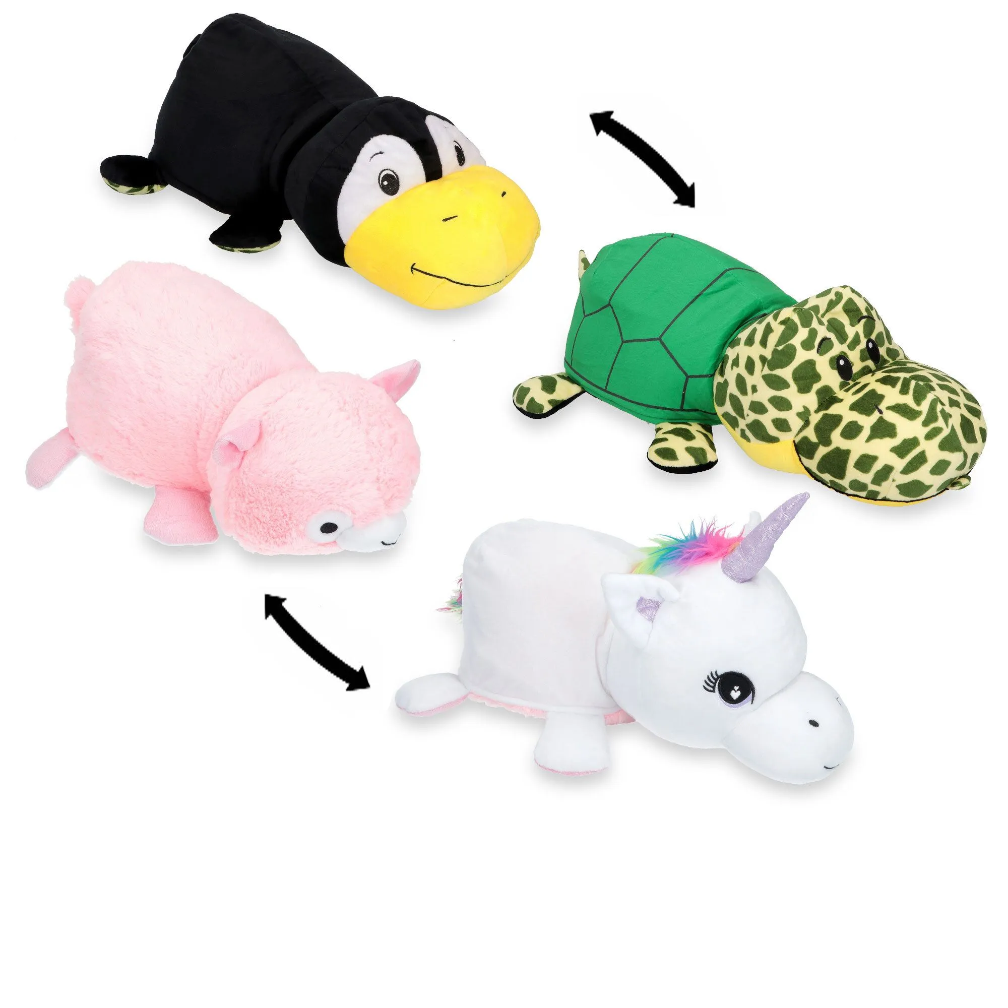 2 peluche reversibili: unicorno e tartaruga