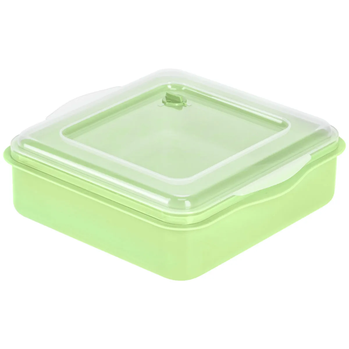 Contenitore Take-away riutilizzabile Takao ; 2000ml, 22x21x7 cm (LxLxH); trasparente/verde; quadrata; 25 pz. / confezione